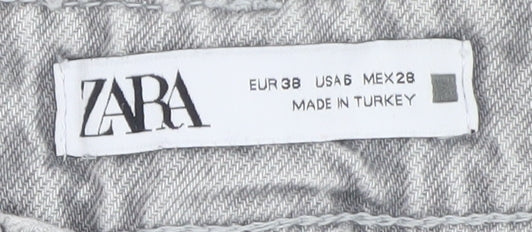 Zara Women Grey High Rise Straight Jeans Size 10