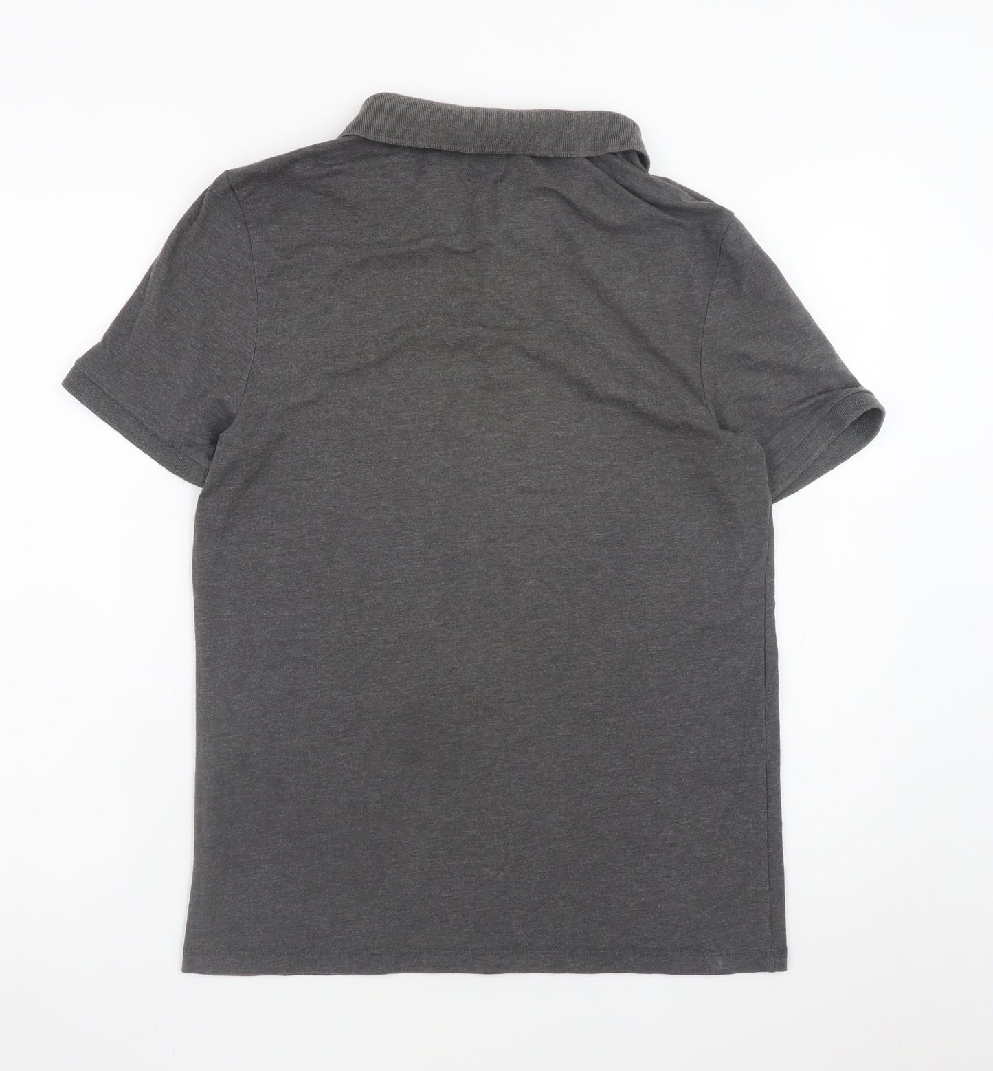 ASOS Men’s Grey Short Sleeve Cotton Blend Polo Shirt Size L