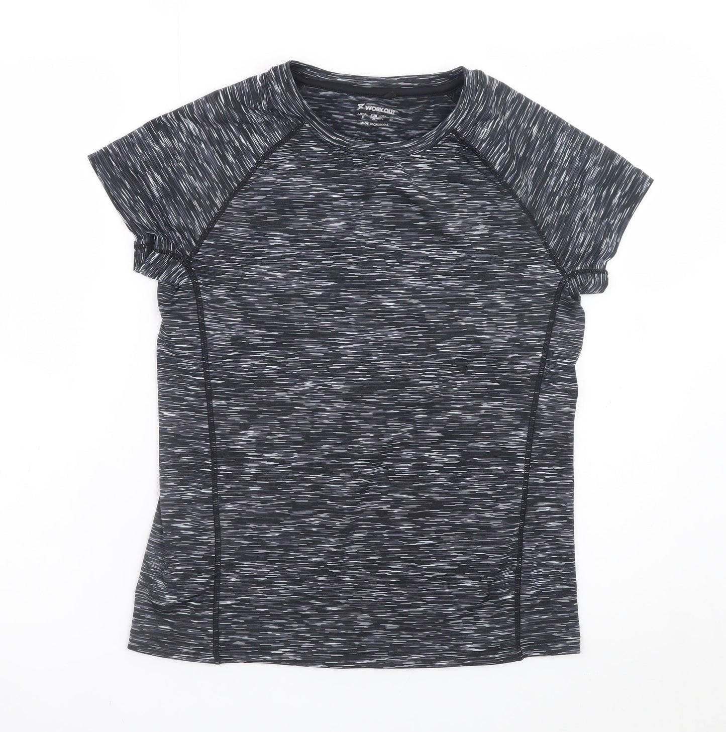 Atmosphere Womens Black Grey Short Sleeve Activewear T-Shirt Size 8