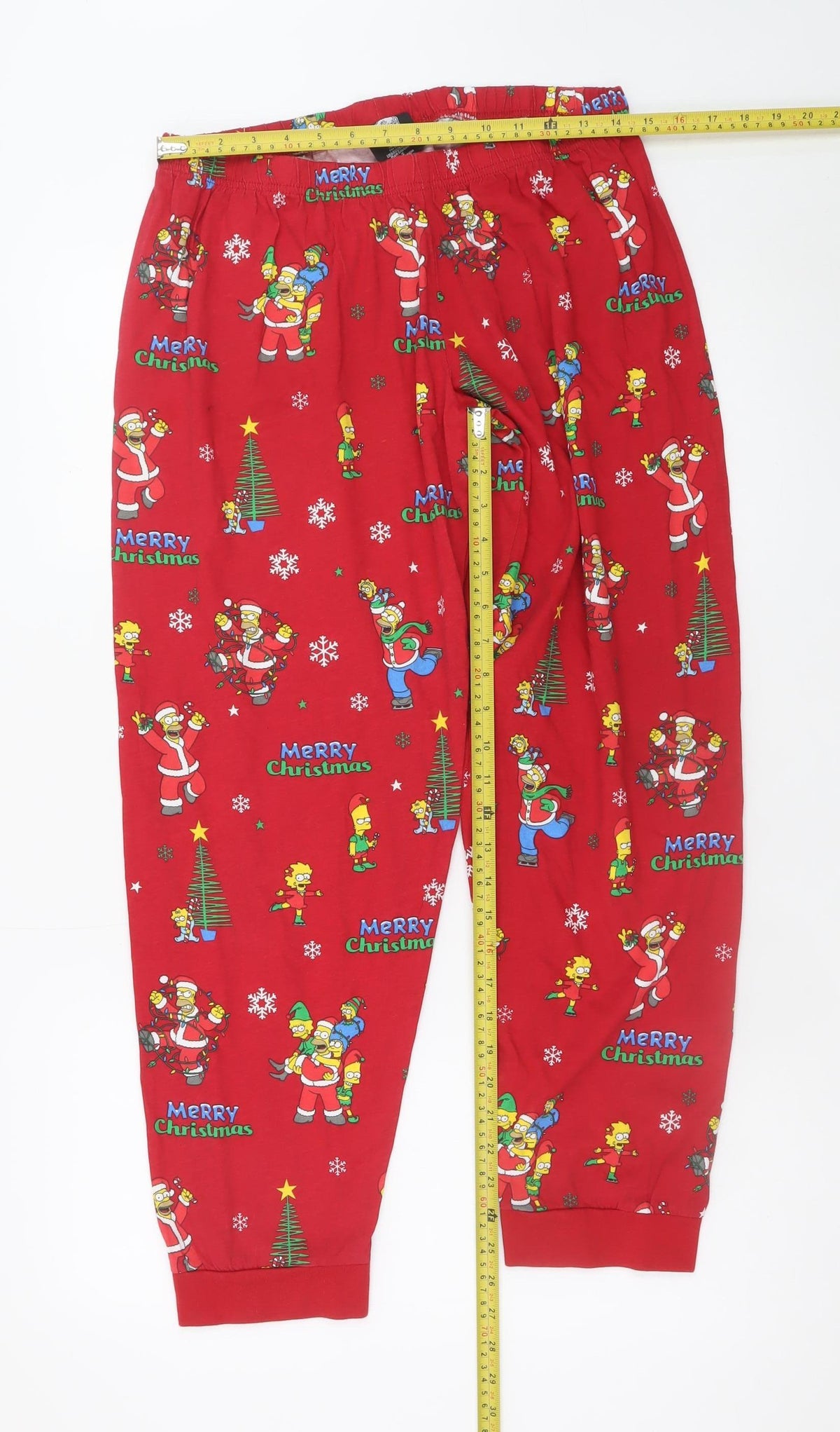 The Simpsons Men's Red Christmas Pyjama Pants Size S Cotton