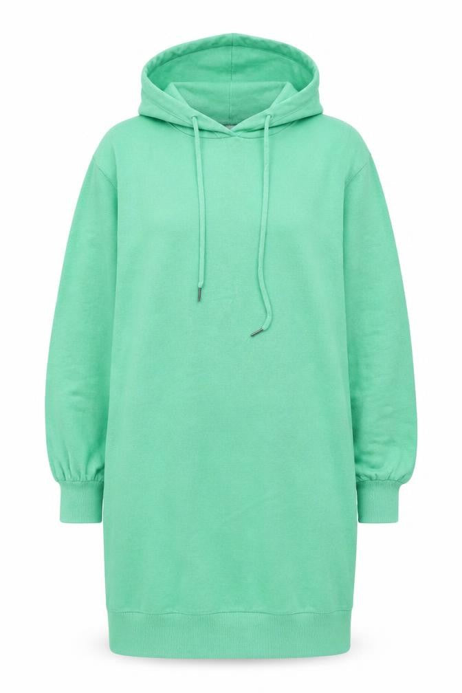 b.young Women’s Green Pullover Hoodie Dress XS Viscose Blend