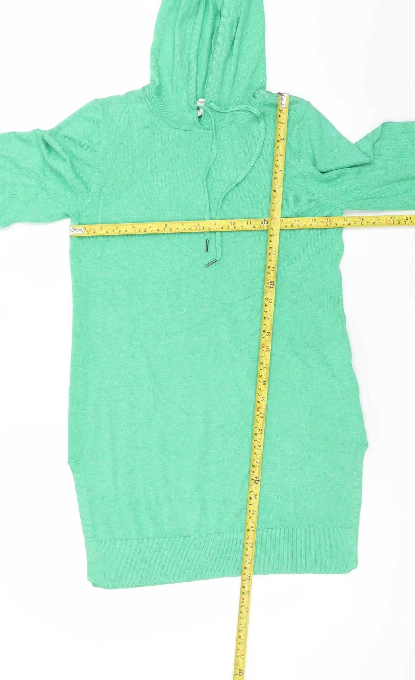 b.young Women’s Green Pullover Hoodie Dress XS Viscose Blend
