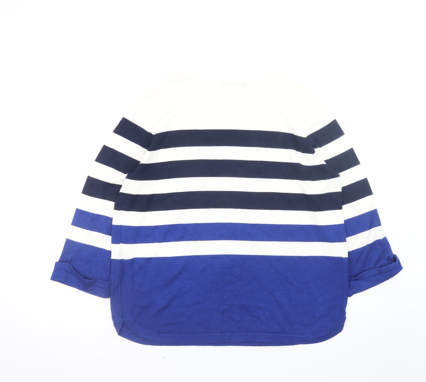 Dunnes Women Blue & White Striped Long Sleeve Jumper Size L