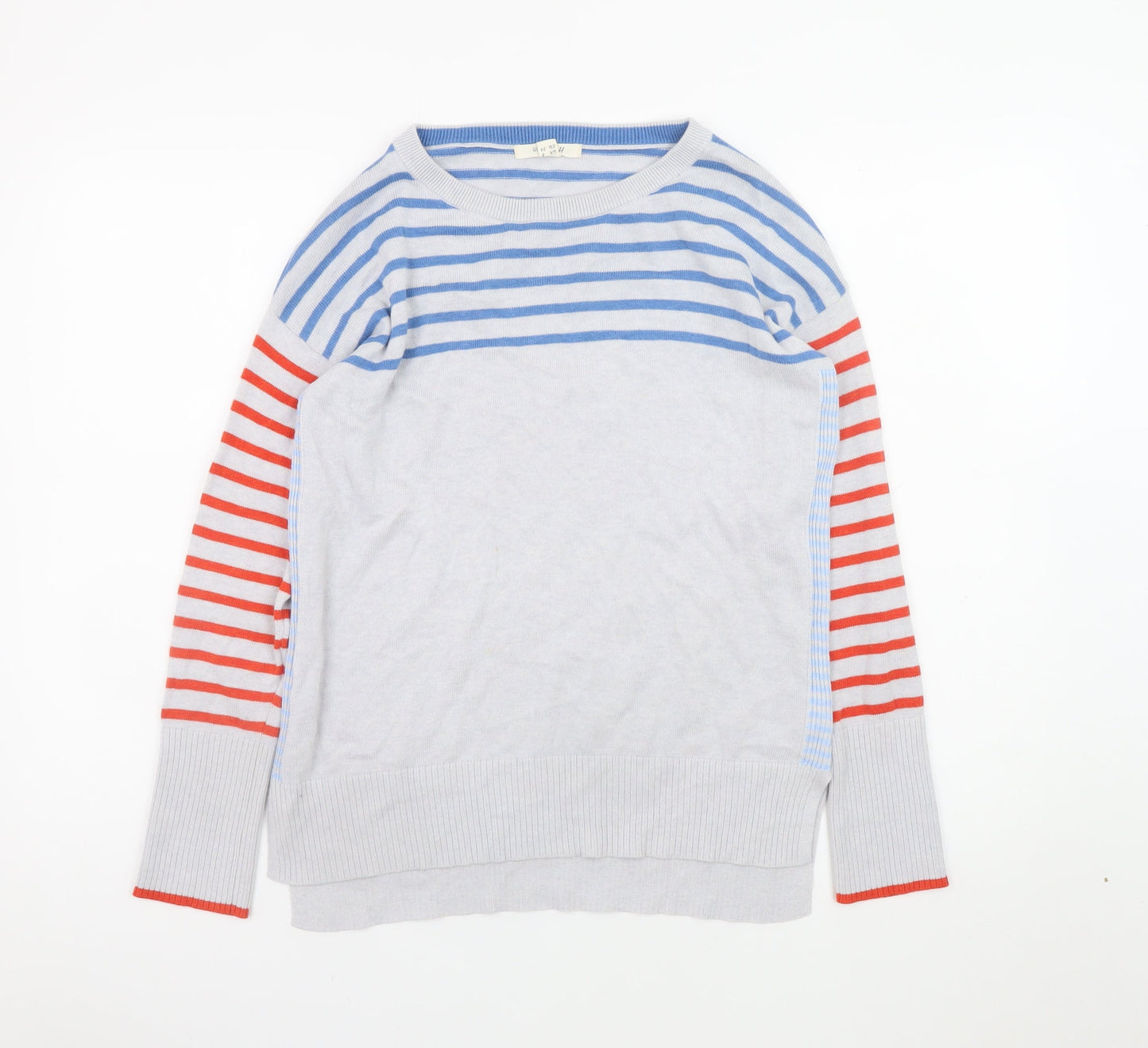 White Stuff Women's Multicoloured Striped Cotton Jumper Size 8