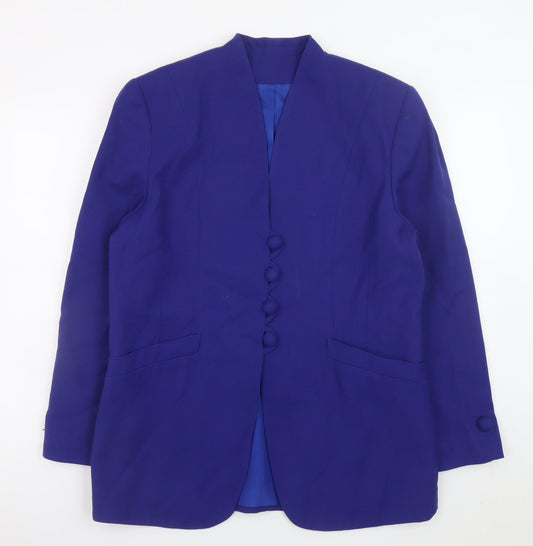 Libra Design Women's Blue Pure New Wool Suit Jacket Size 14