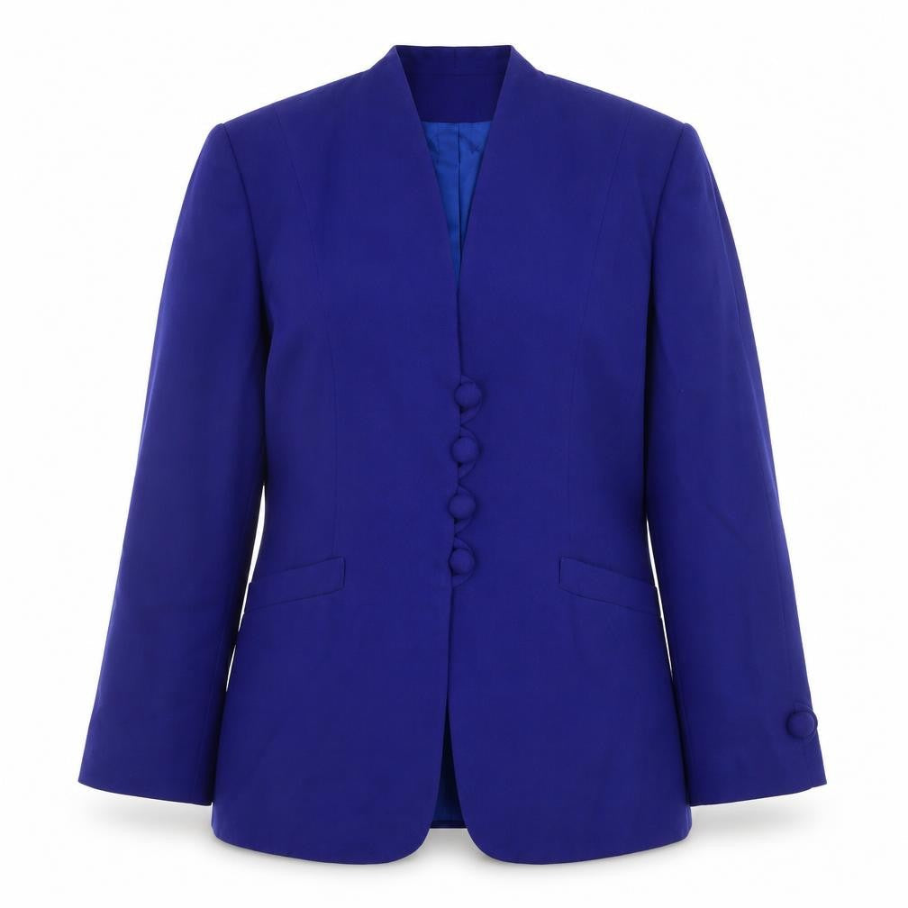 Libra Design Women's Blue Pure New Wool Suit Jacket Size 14