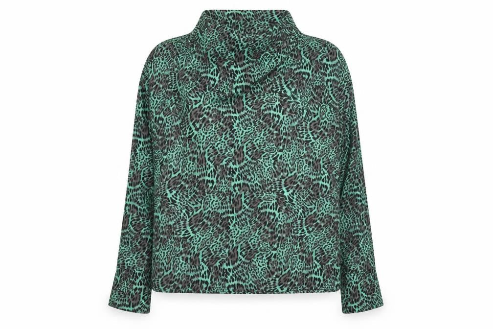 Marks & Spencer Women's Green Animal Print Long Sleeve Blouse Size 10