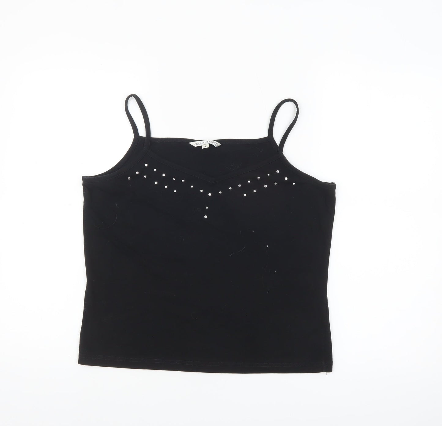 Elizabeth Shelton Women’s Black Studded Camisole Tank Top Size 16