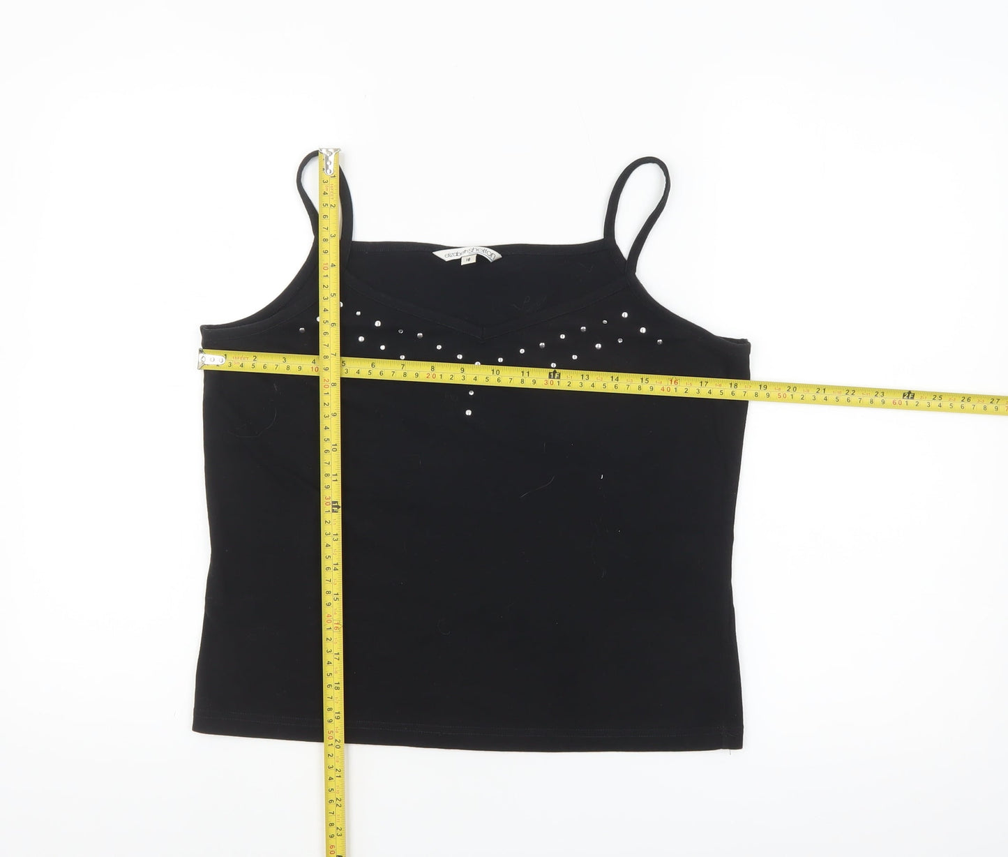 Elizabeth Shelton Women’s Black Studded Camisole Tank Top Size 16