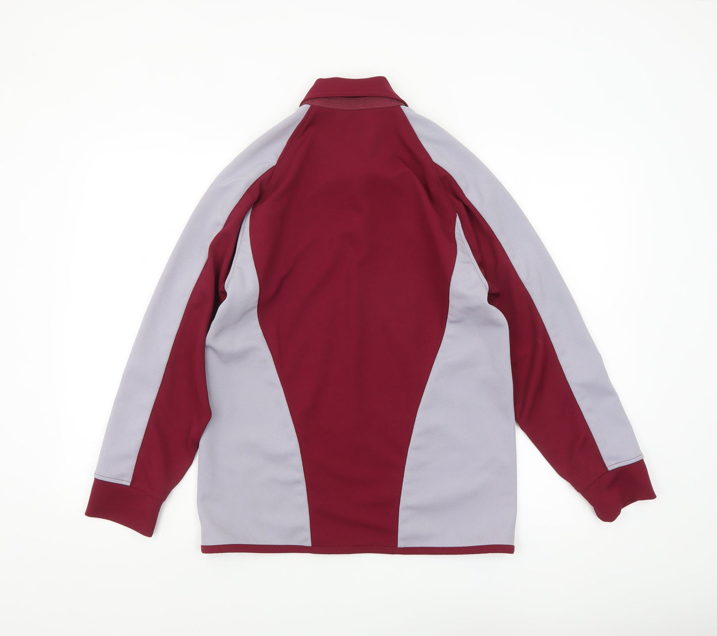 Halbro Men’s Red Grey Collared Henley Performance Sweatshirt Size S