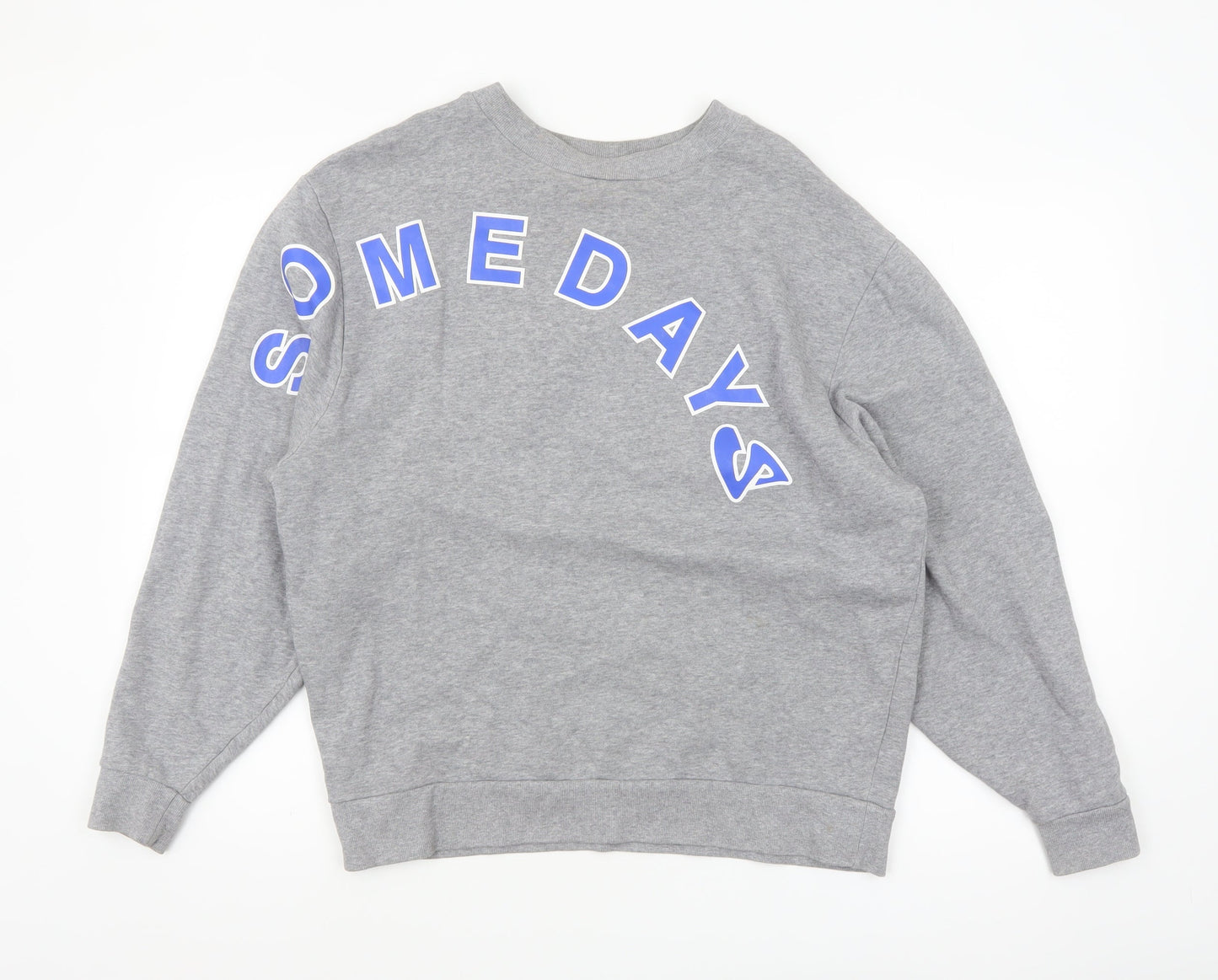 Collusion Men’s Grey 'Somedays' Graphic Pullover Sweatshirt XS
