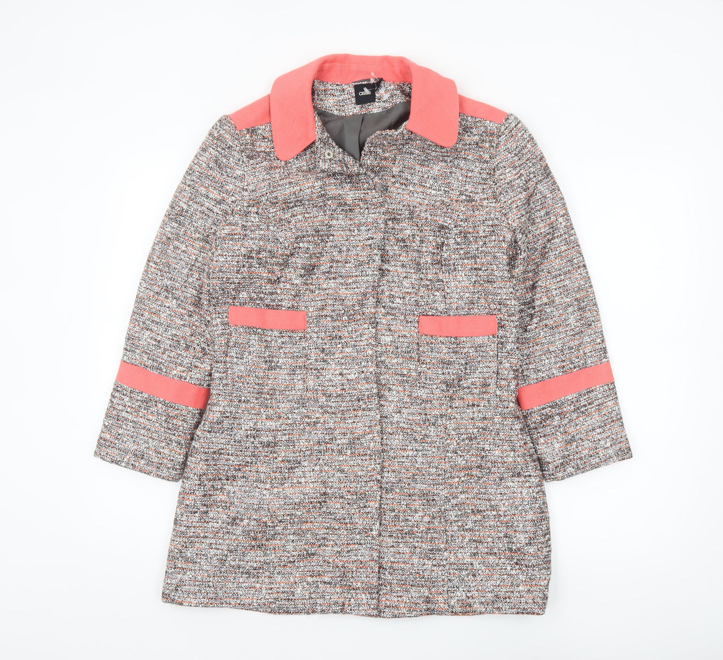 ASOS Women’s Multicoloured Tweed Mid-Length Overcoat UK 10