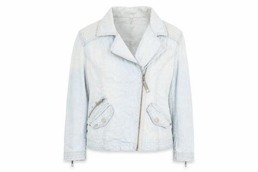River Island Womens Blue Denim Biker Jacket Size 8