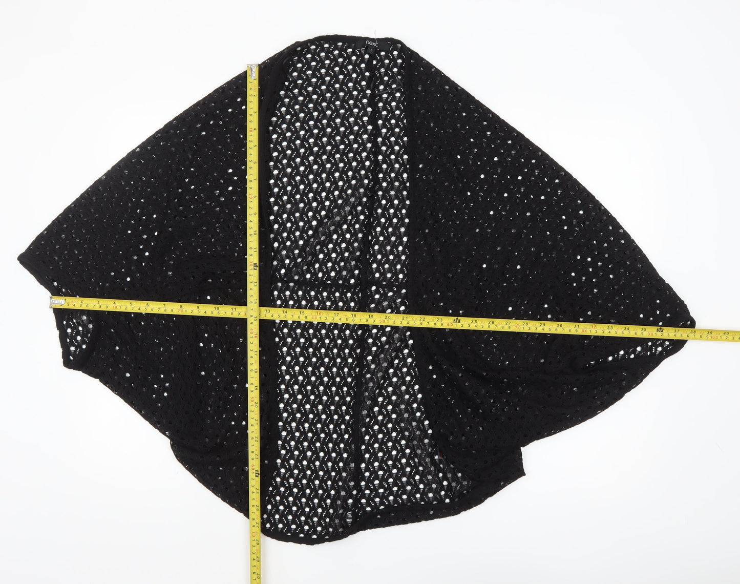Next Women’s Black Crochet Beach Cover Up Size S Lightweight Polyester