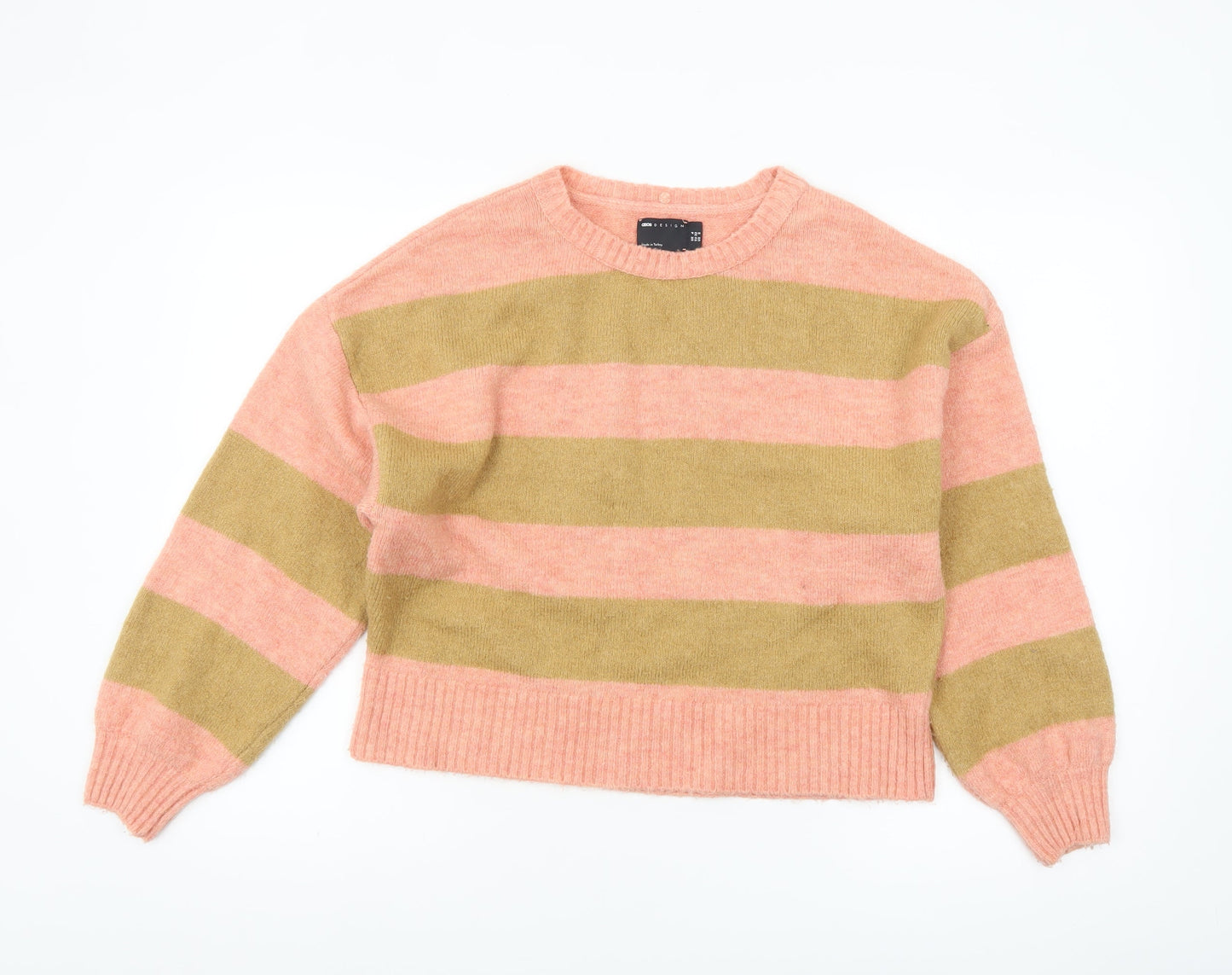 ASOS Women’s Multicoloured Striped Knit Crew Neck Pullover Jumper Size 4