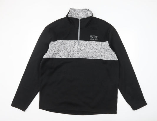 Atlas For Men Black L Fleece 1/4 Zip Outdoor Sweatshirt
