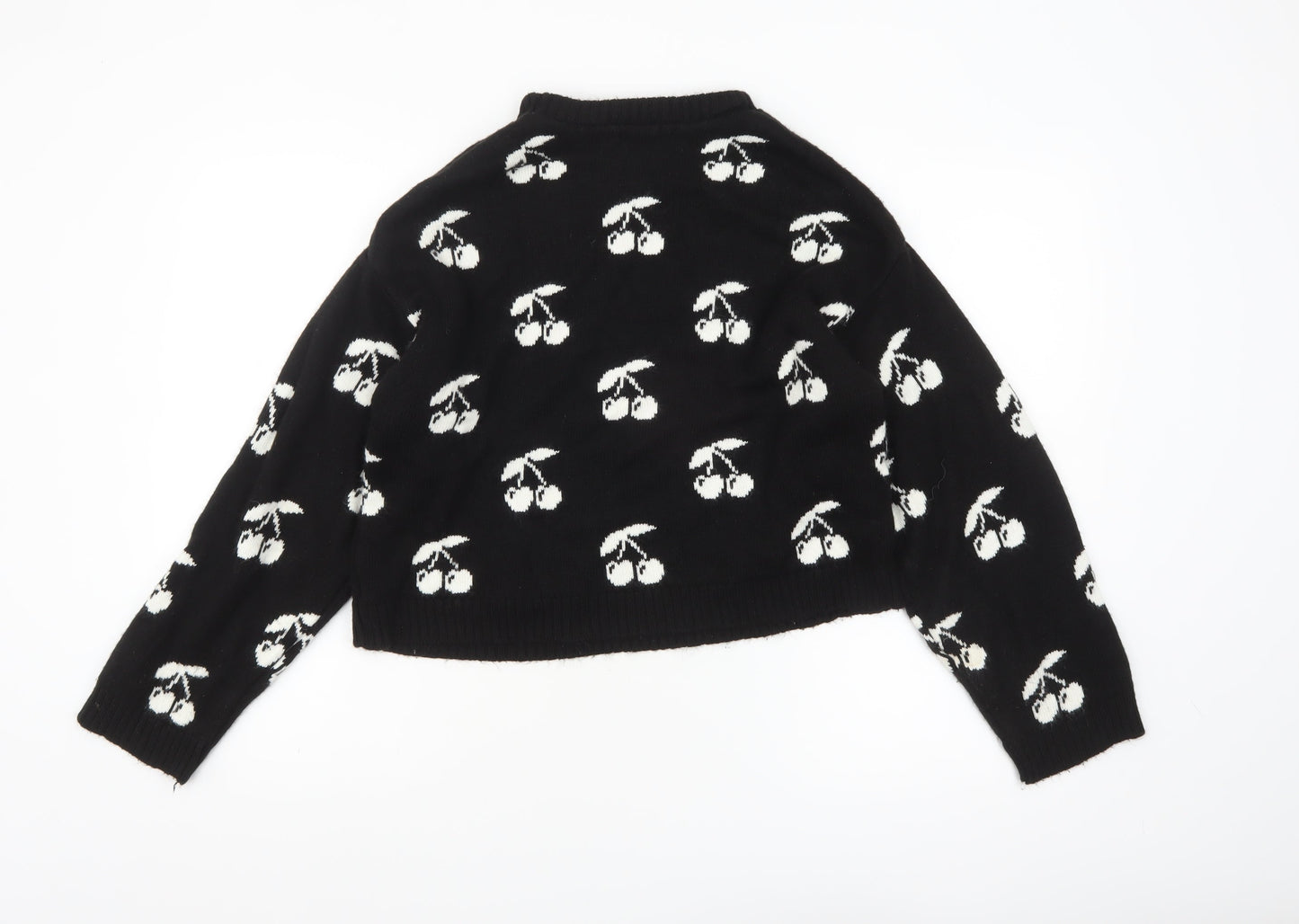 ASOS Women’s Black Cherry Print Knit Pullover Jumper XS