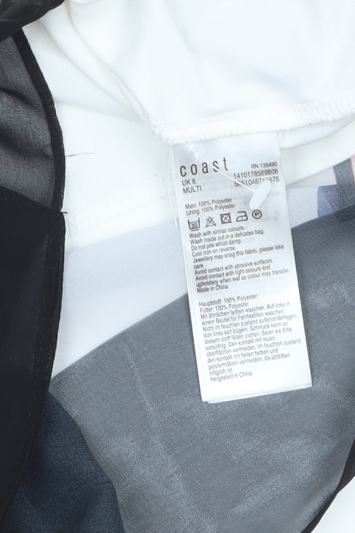 Coast Womens Multicoloured Asymmetrical Chiffon Blouse Size 6