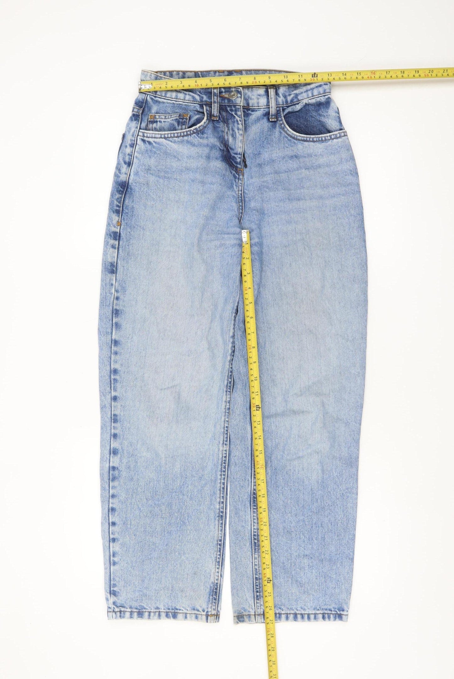 Collusion Womens Blue High Rise Straight Jeans Size 6 Regular Fit