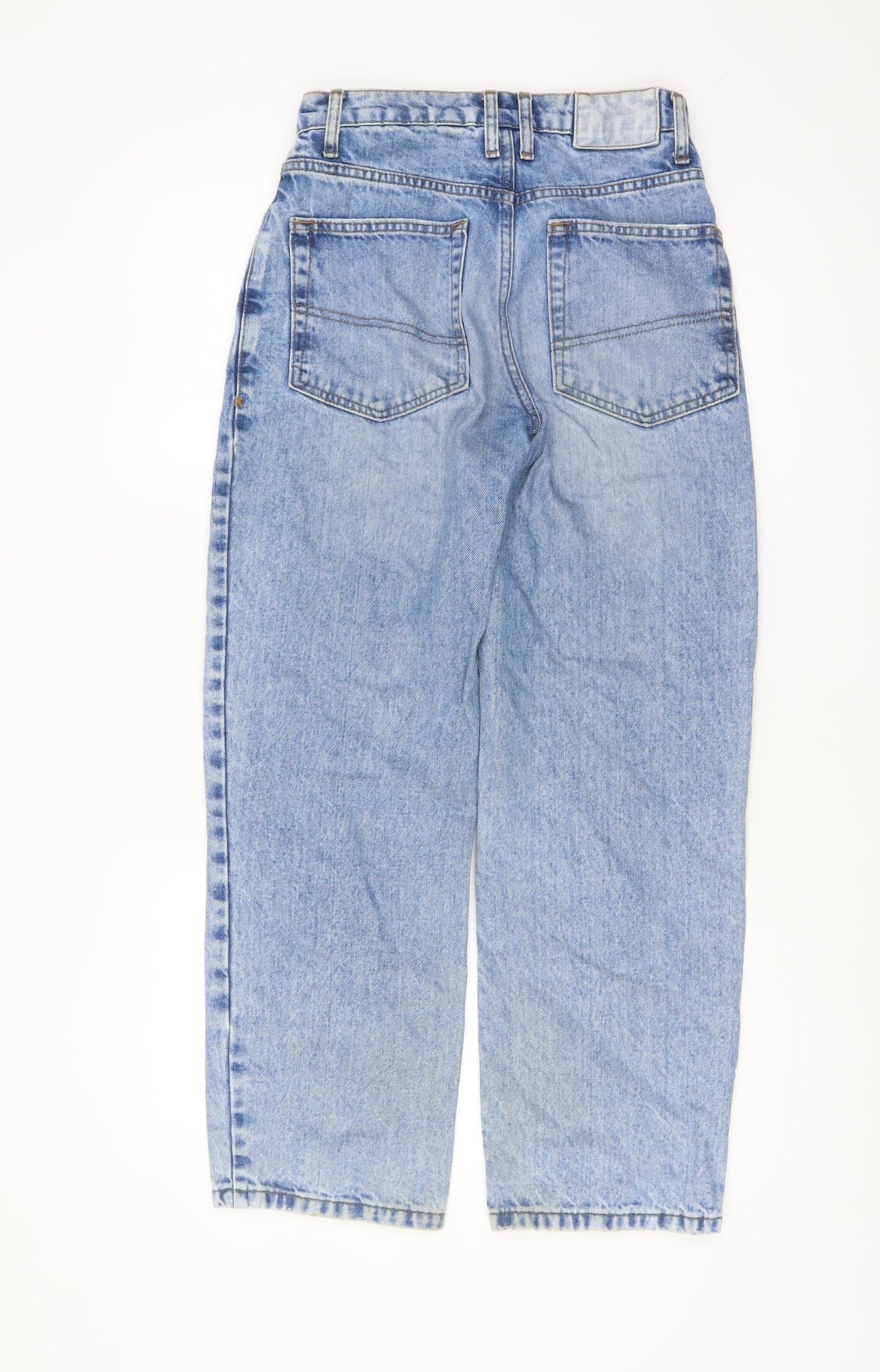 Collusion Womens Blue High Rise Straight Jeans Size 6 Regular Fit