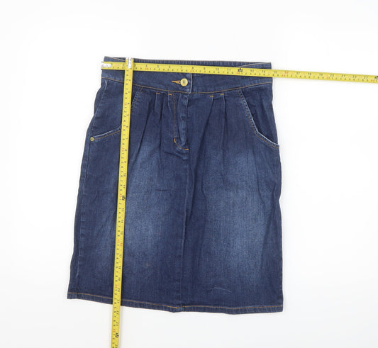 Joules Women's Blue Denim Knee Length Skirt Size 8