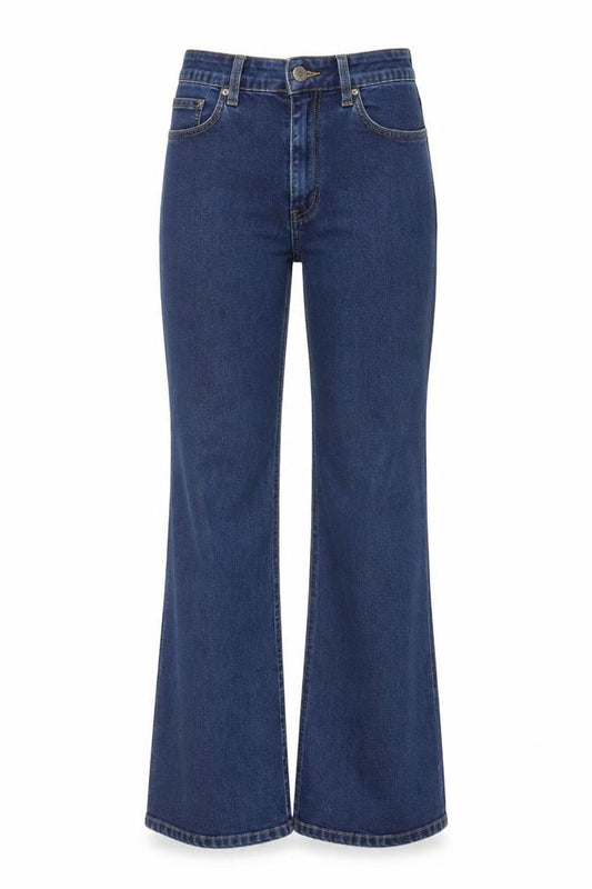 Motel Denim Womens Blue Flared Jeans XXS Stretch Cotton Blend