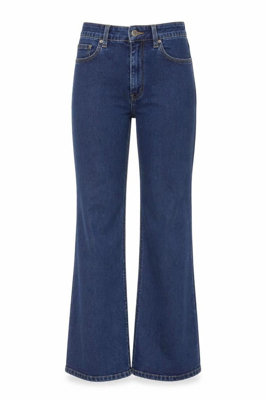 Motel Rocks Denim Womens Blue Flared Jeans XXS Stretch Cotton Blend