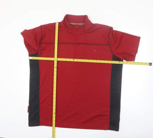 Mountain Warehouse Men’s Red XL Quick Dry 1/4 Zip Active T-Shirt
