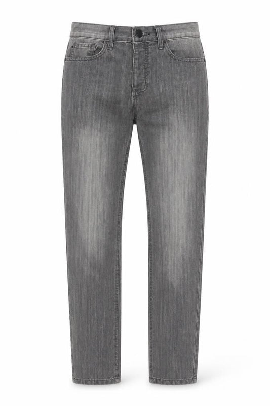 Front view of Denim Co. Men’s Grey Slim Fit Jeans W28 L30 Denim Stretch