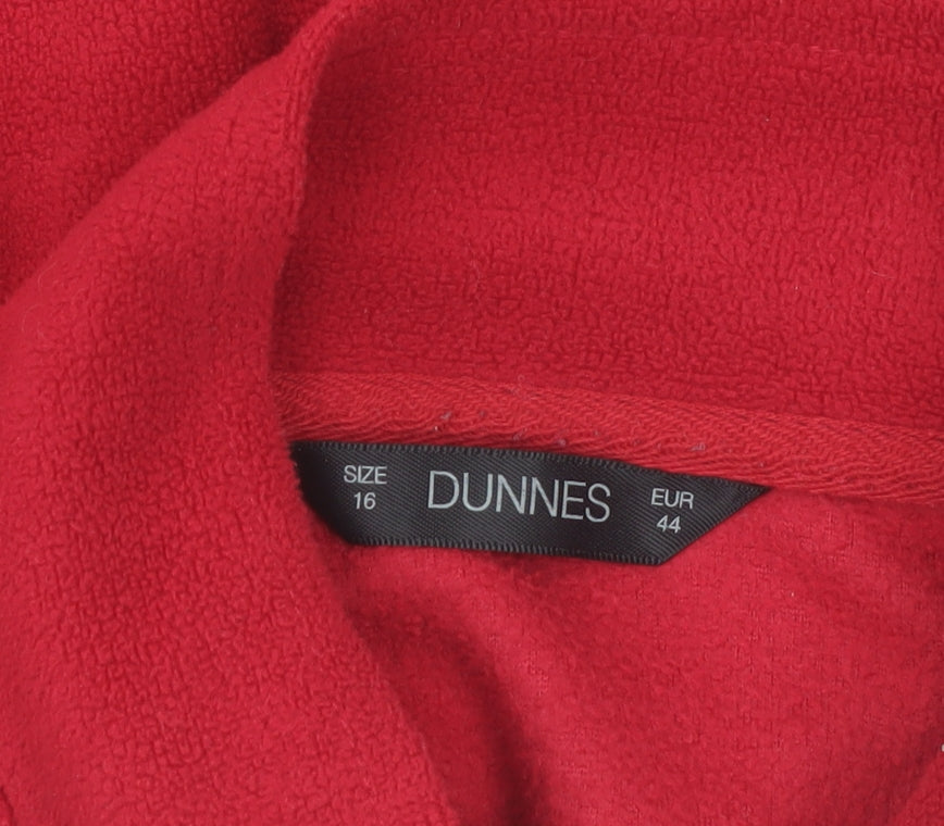 Dunnes Women's Red Fleece Full Zip Jacket Size 16