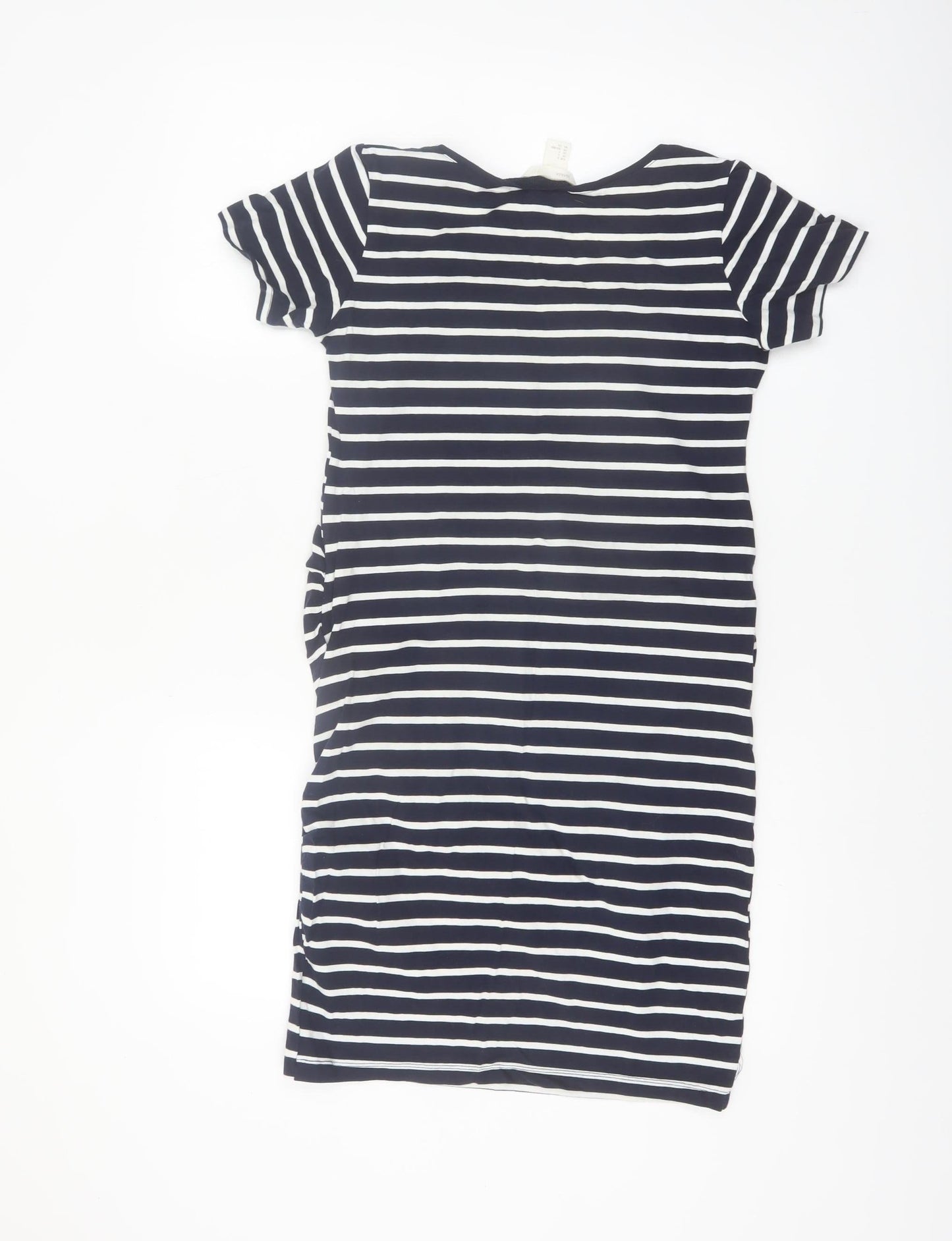 H&M Mama Women's Blue Striped Bodycon Maternity Dress Size 8