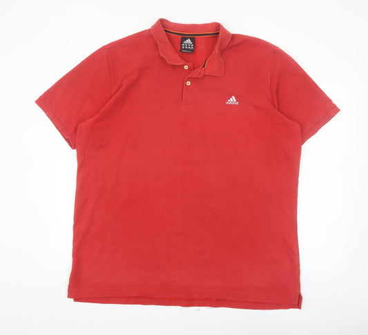 Adidas Men's Red 2XL Performance Essentials Polo Shirt
