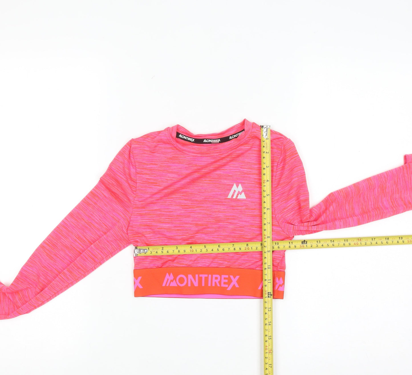 Montirex Womens Pink XXS Trail Icon Crop & Booty Short Set Polyester Blend