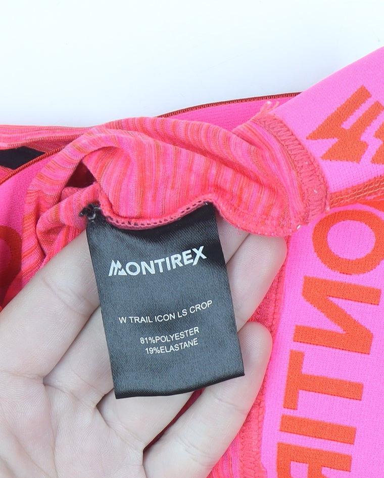 Montirex Womens Pink XXS Trail Icon Crop & Booty Short Set Polyester Blend