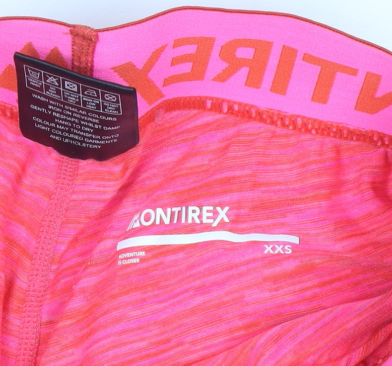Montirex Womens Pink XXS Trail Icon Crop & Booty Short Set Polyester Blend