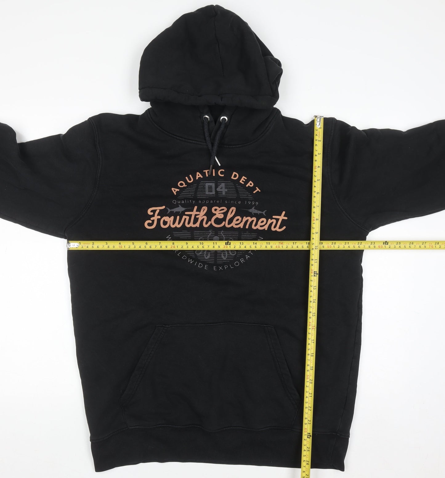Fourth Element Women's Black Pullover Hoodie UK 16 Organic Cotton Blend