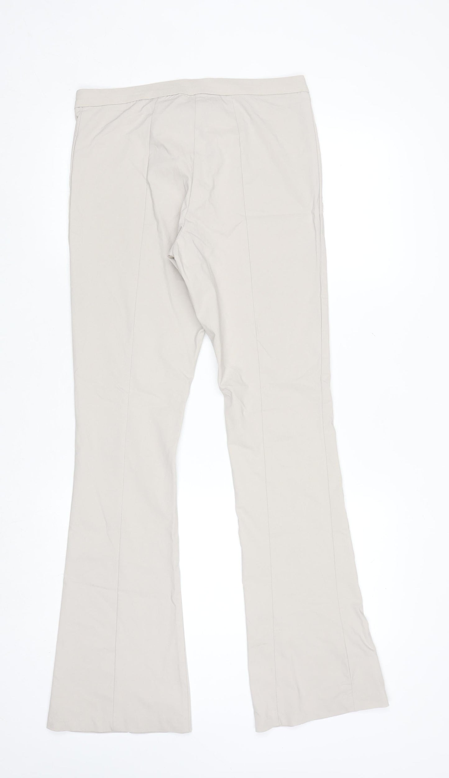 H&M Divided Women's Beige Flared Stretch Trousers Size 10