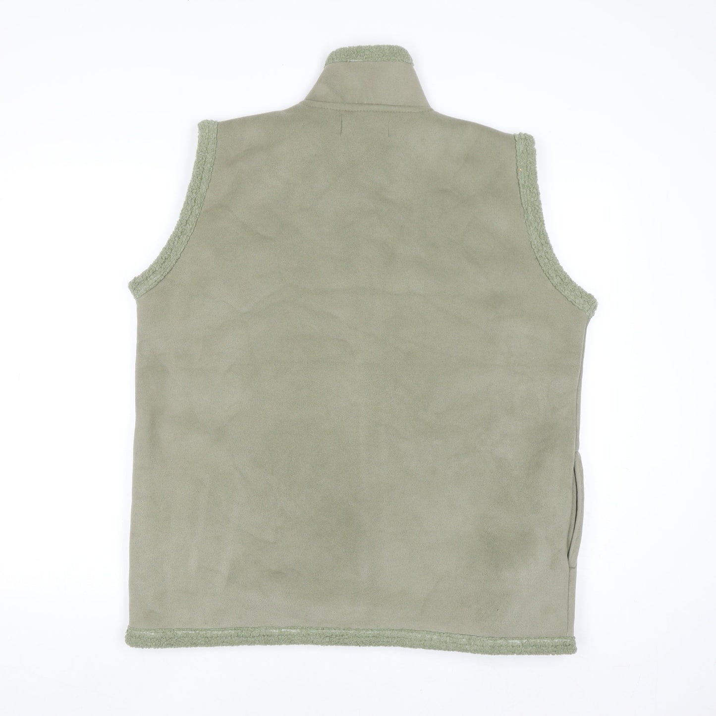 EWM Women’s Green Fleece Zip Waistcoat Size 18 Embroidered Lined