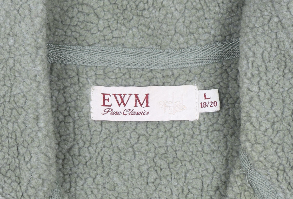 EWM Women’s Green Fleece Zip Waistcoat Size 18 Embroidered Lined