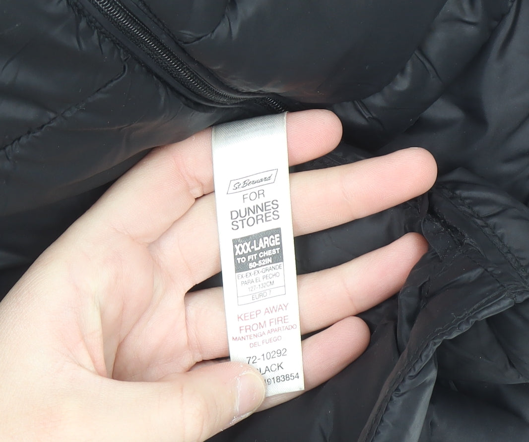 St. Bernard Men's Black 3XL Puffer Waistcoat Full Zip Nylon