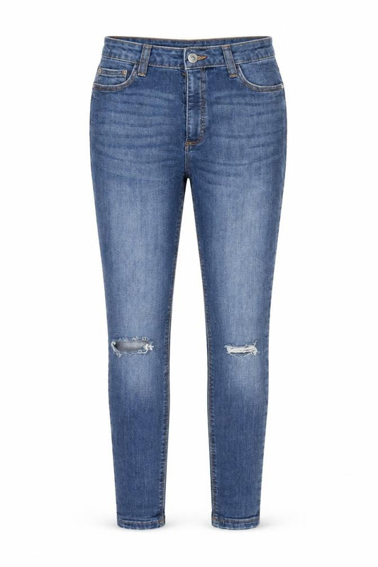 Denim Co. Women's Blue Size 12 Skinny Distressed Jeans