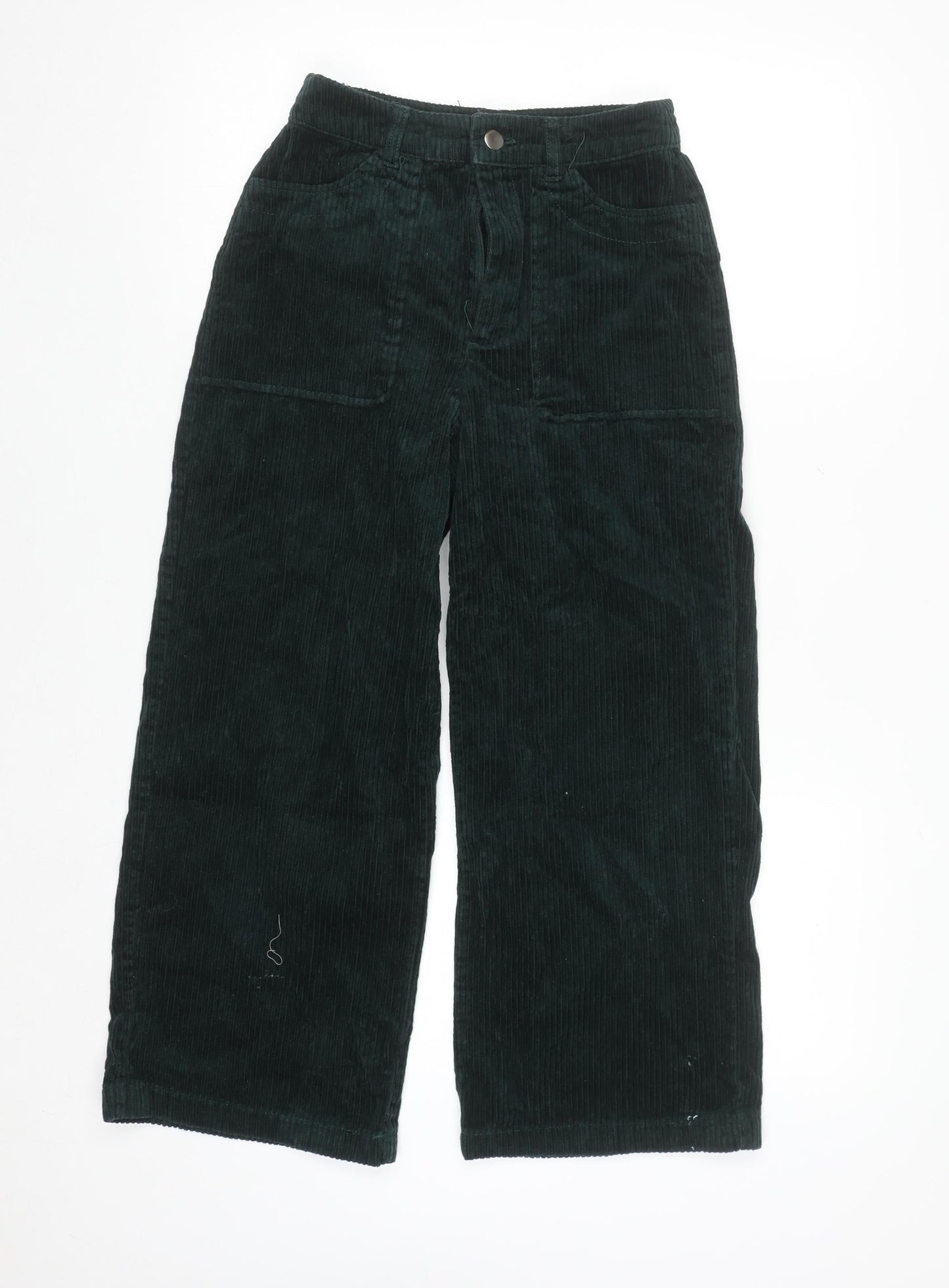 Forever 21 Women’s Green Corduroy Wide-Leg Chino Trousers XS