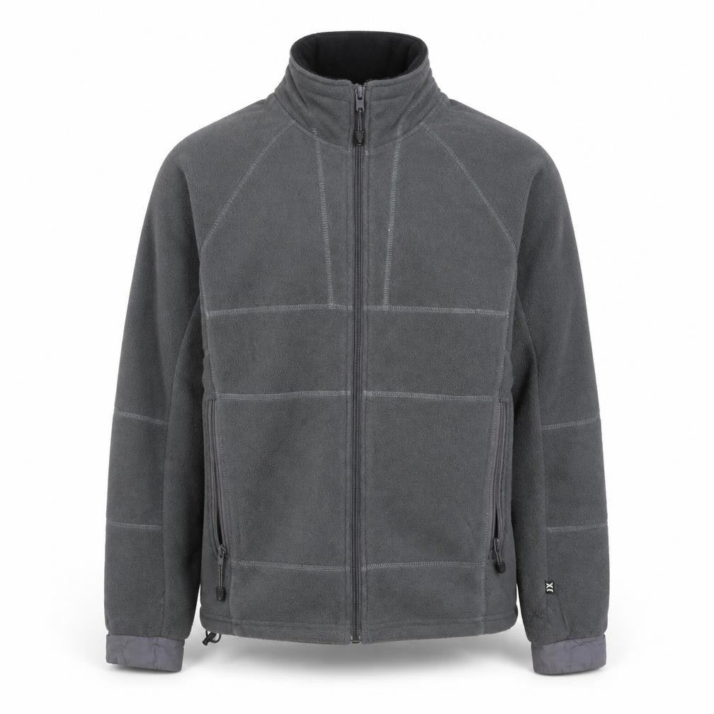 Jeantex Men's Grey Fleece Jacket M Breathable Outdoor Zip Up