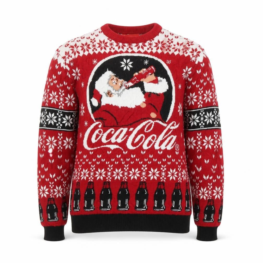 Coca-Cola Men’s Red Christmas Santa Claus Jumper Size S