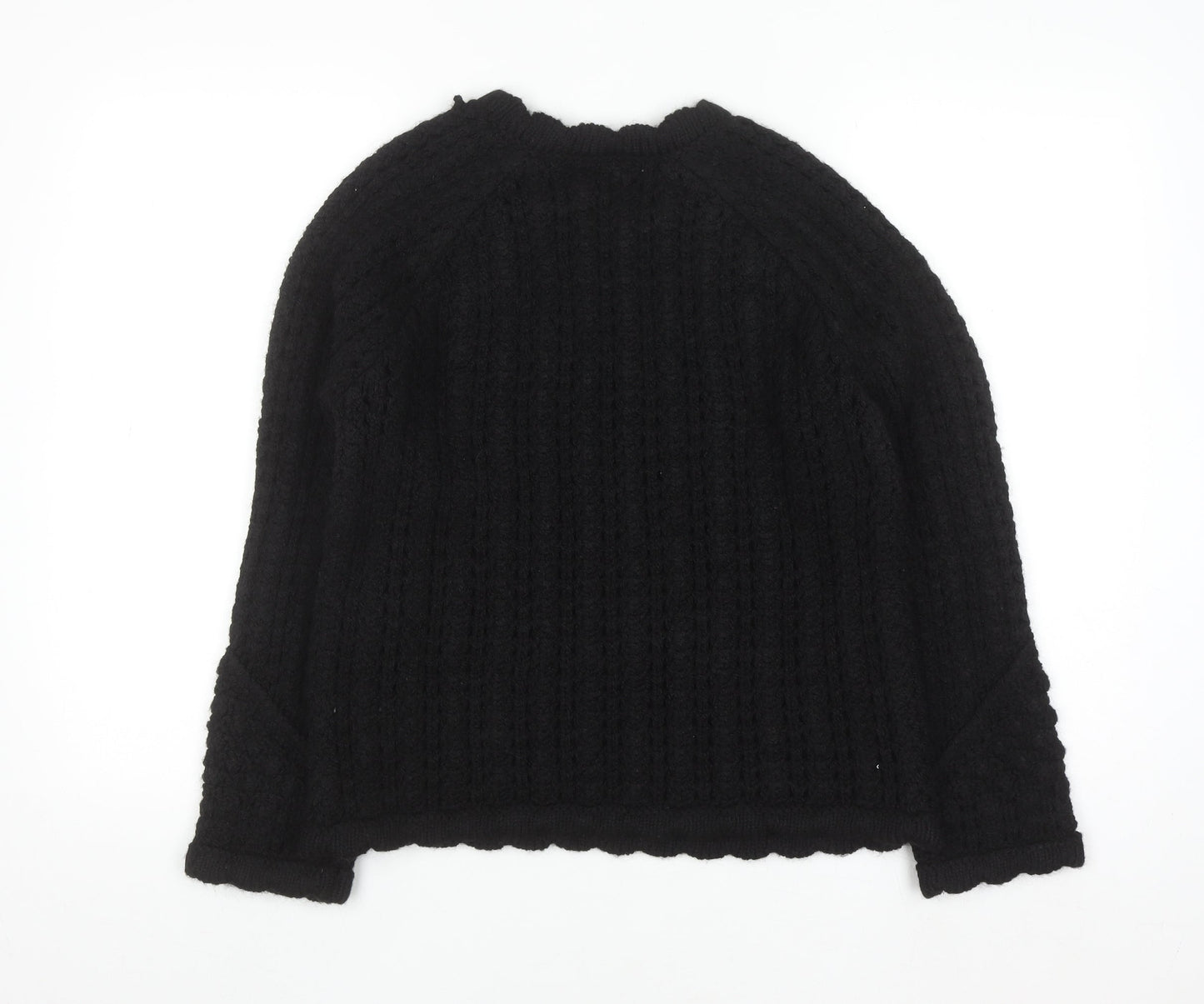 Marks and Spencer Per Una Women Black S Chunky Knit Pullover Jumper
