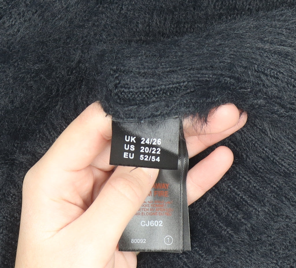 Simply Be Women's Black V-Neck Button Cardigan Size 24/26