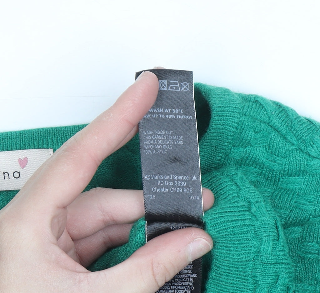 Marks and Spencer Per Una Women’s Green Size 10 Knit Pullover Jumper