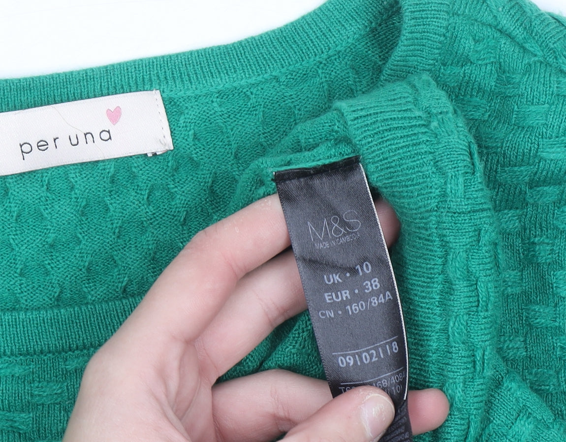 Marks and Spencer Per Una Women’s Green Size 10 Knit Pullover Jumper
