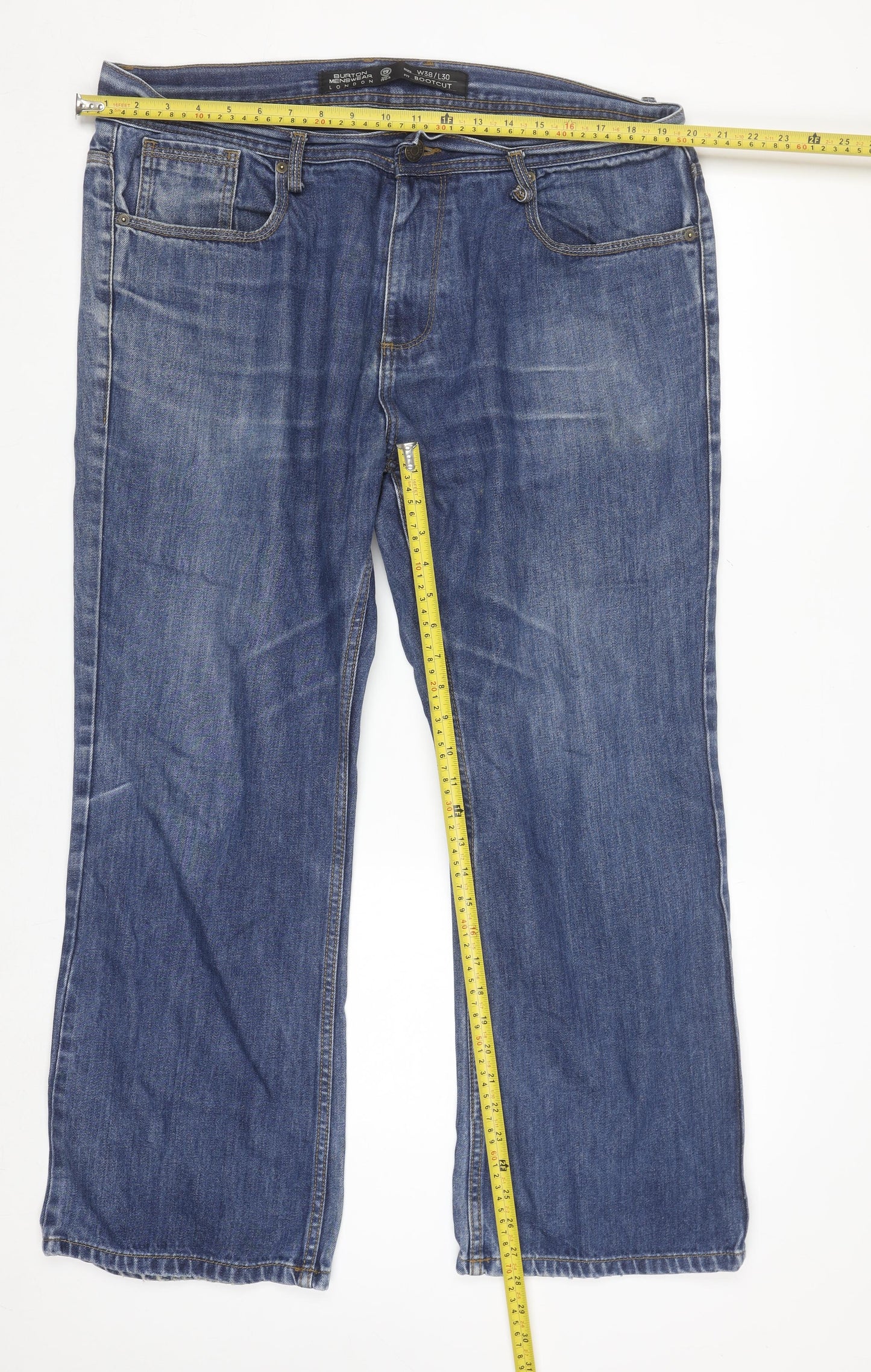 Burton Menswear London Blue Bootcut Jeans Mens W38 L30 Denim