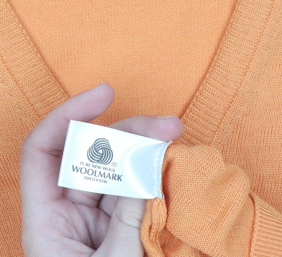Glenmuir 1891 Men’s Orange Wool V-Neck Golf Vest Jumper Size S